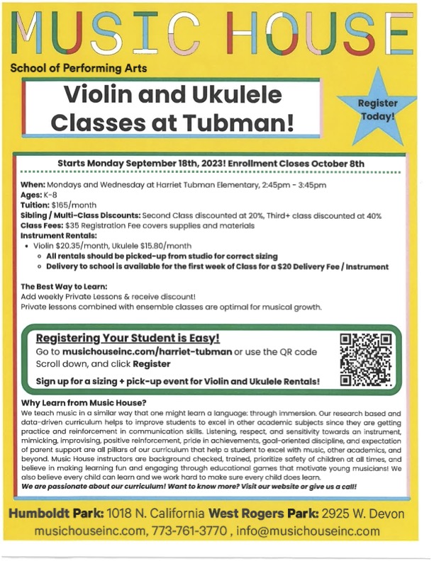 Violin and Ukulele flyer (Music House)